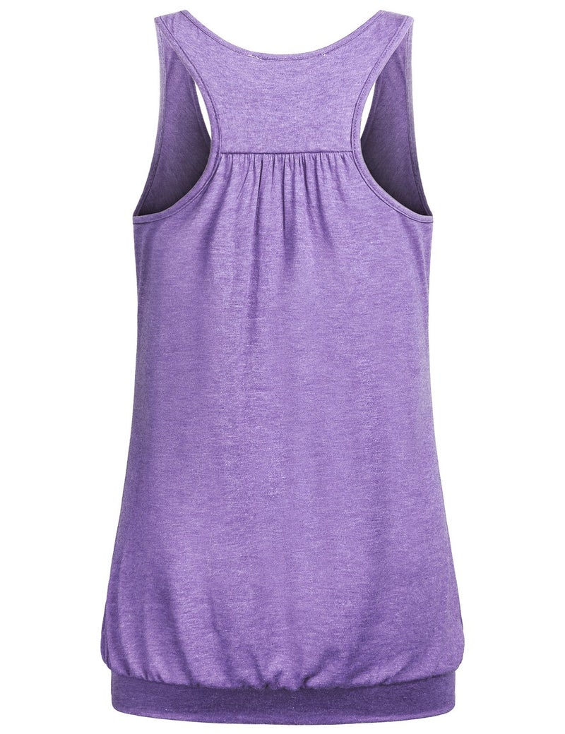 Miusey Athletic Tank Tops for Women Sleeveless Round Neck Loose Fit Racerback Workout Tank Top to Hide Belly Maternity Workout Tops (Large, Light Purple) - Image 2